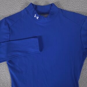 Under Armour Top Womens XL Blue ColdGear Mock Neck Performance Fitted Base Layer